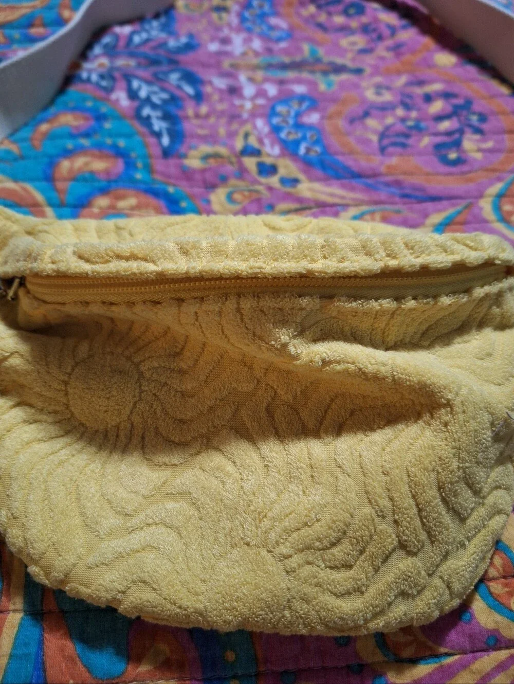 Yellow Terry Textured Quilted Waist Bag by